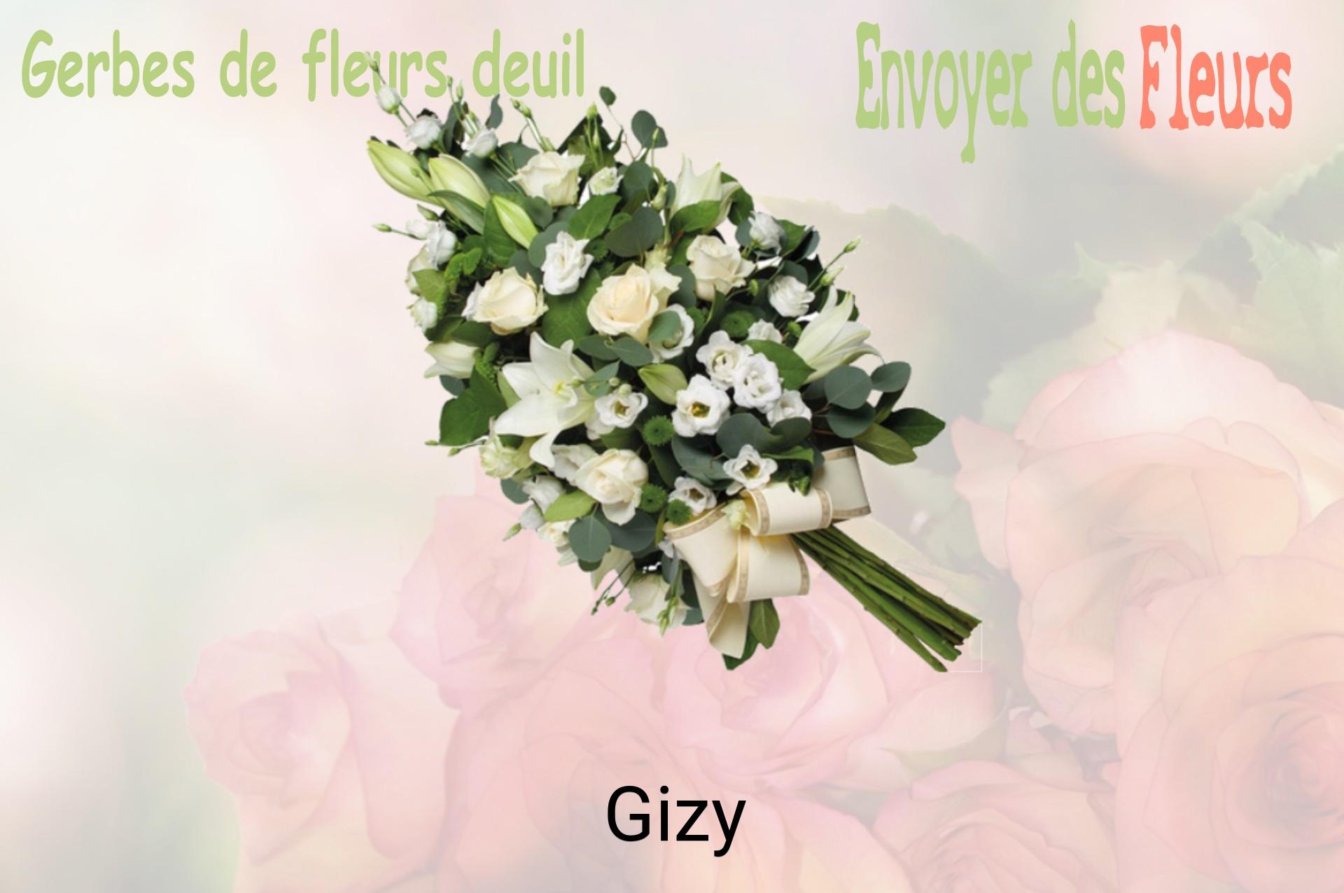 Gerbe de fleurs de deuil livrée à Gizy